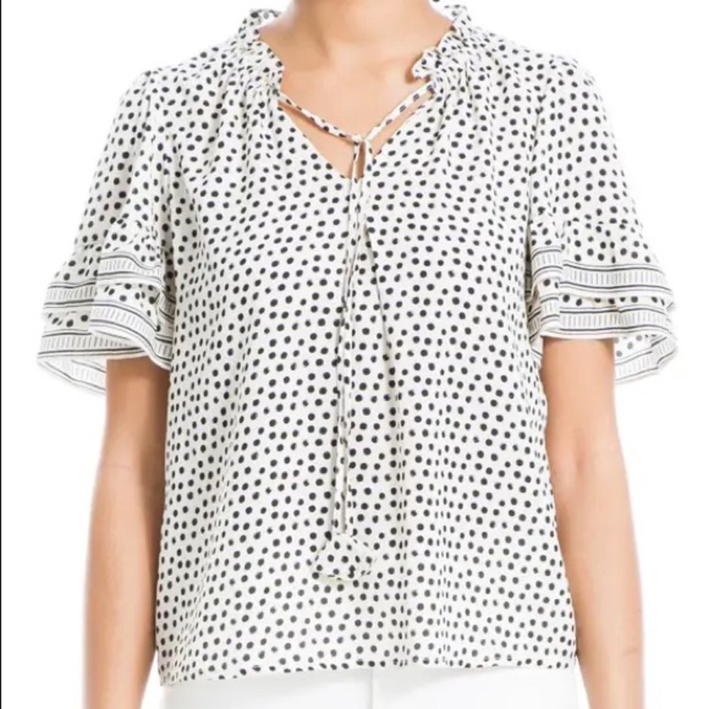 Max Studio Tiered Sleeve Blouse, chiffon